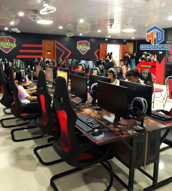 Phòng game 30 máy i5-6500, 12G, GTX1050Ti 4GD5, Mor 27inch, bàn ghế A-Z