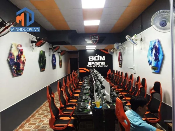 Dàn máy sử dụng CPU i3-9100. 8Gb, GTX1050Ti, Mor 27