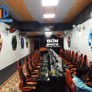 Dàn máy sử dụng CPU i3-9100. 8Gb, GTX1050Ti, Mor 27